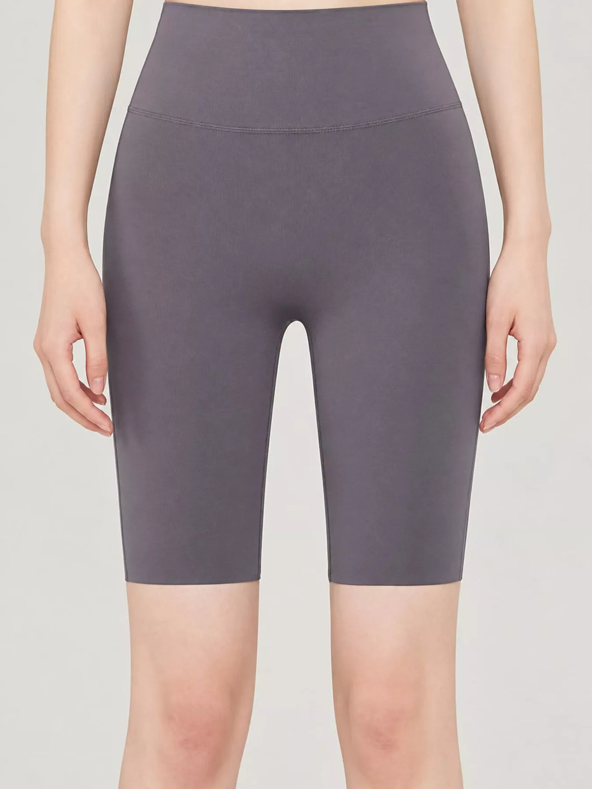 AURBYO women's High-Waist Biker Shorts in Gray