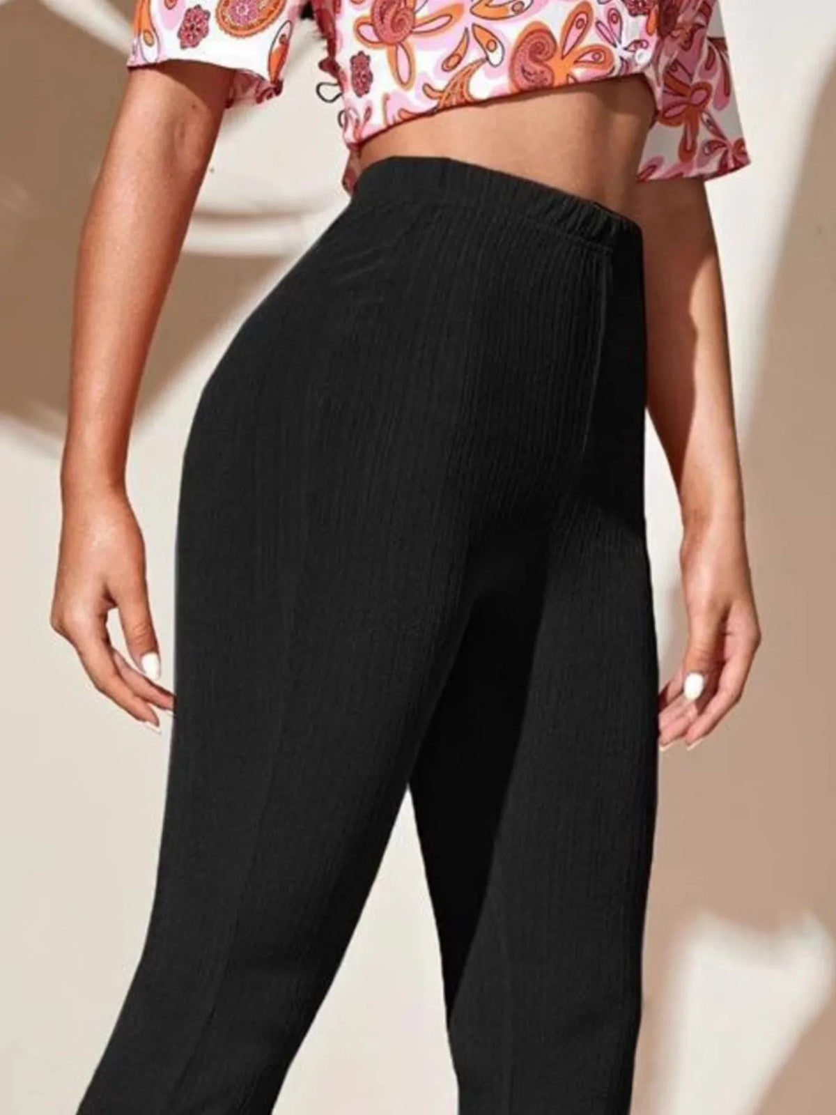 AURBYO women's Ribbed Flare Pants