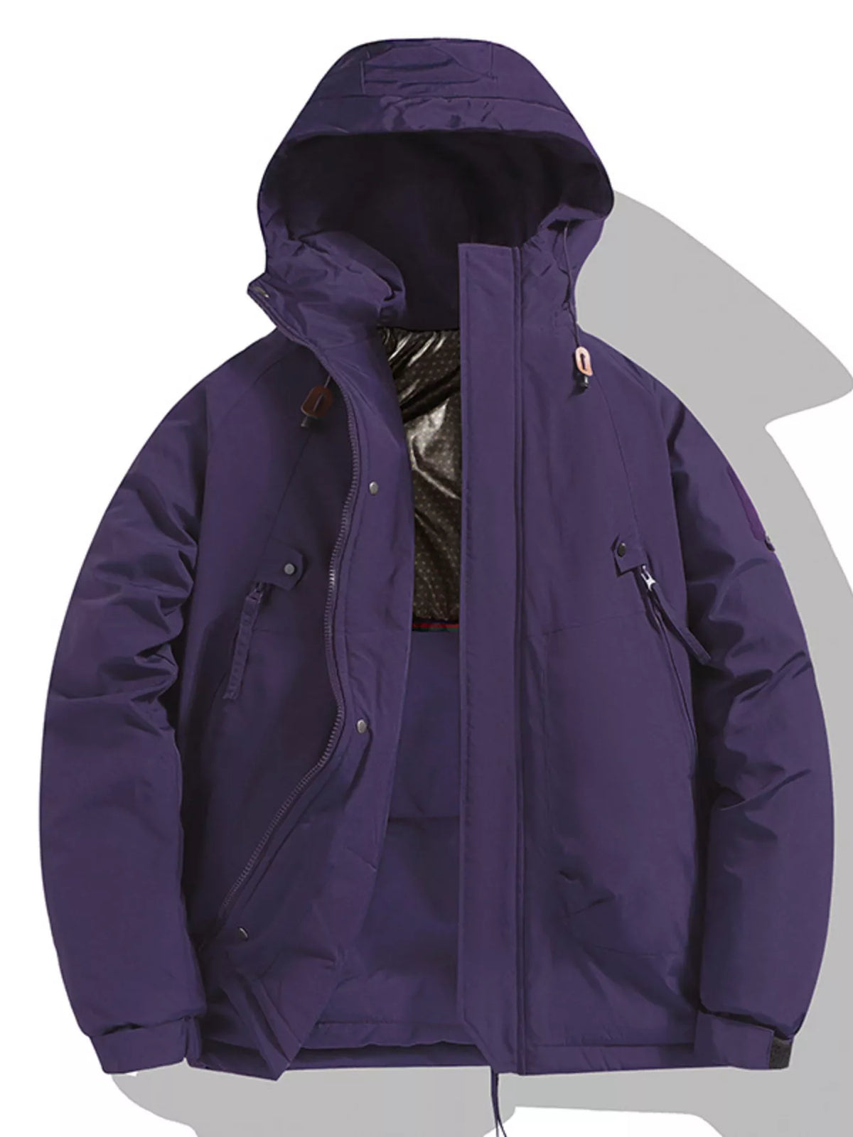 AURBYO men's Hooded Padded Coat in Violet