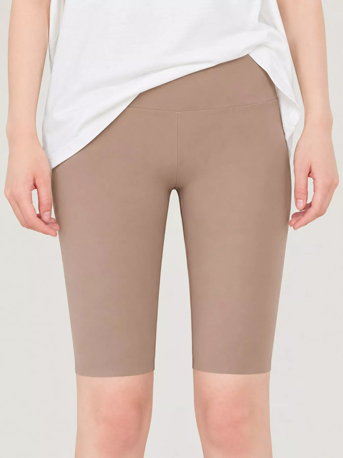 AURBYO women's High-Waist Biker Shorts in Cocoa