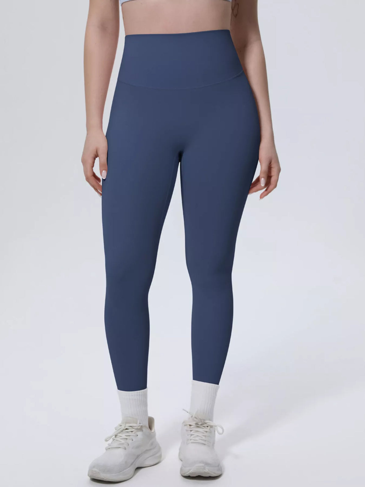 AURBYO women's Seamless Training Leggings in French Blue