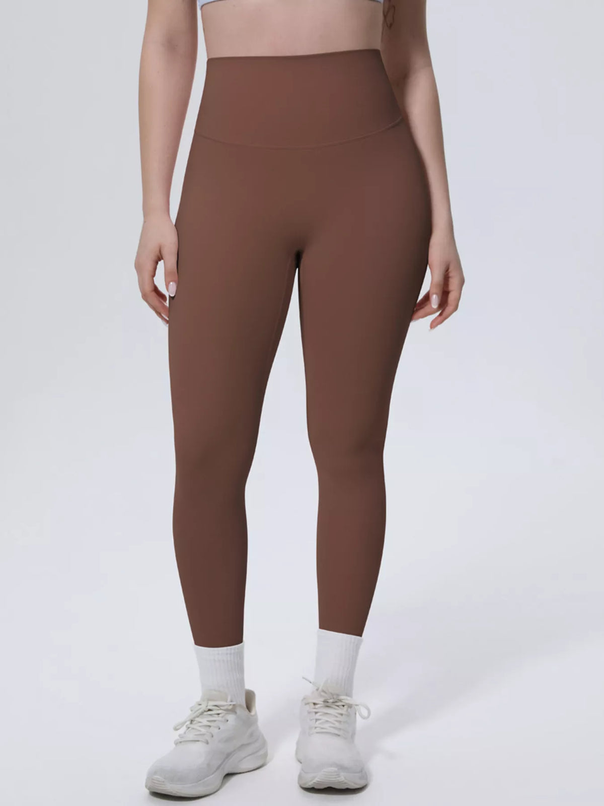 AURBYO women's Seamless Training Leggings in Brown