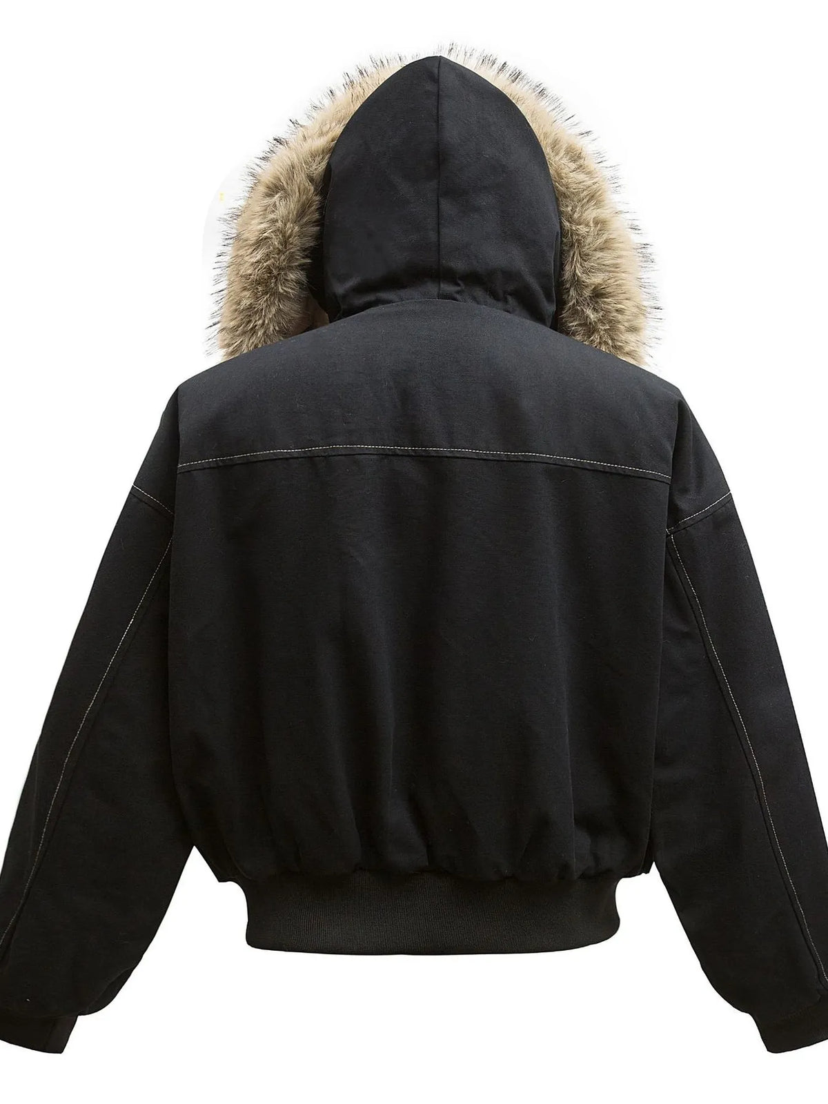 AURBYO men's Faux-Fur Hood Bomber