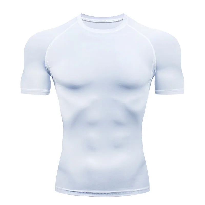 AURBYO men's Compression Training Tee in White