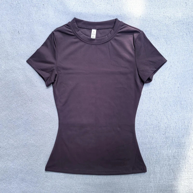 AURBYO women's Seamless Training Tee in Purple