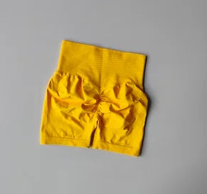 AURBYO women's Seamless Scrunch Shorts in Yellow