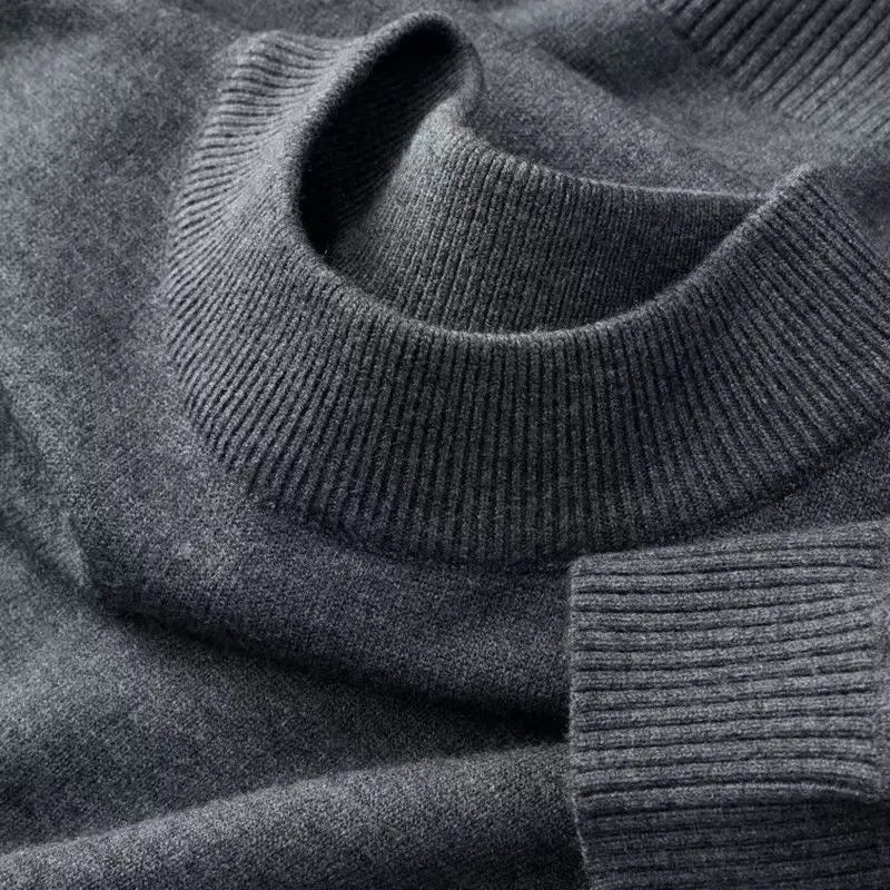 AURBYO men's Mock Neck Sweater in Dark Gray