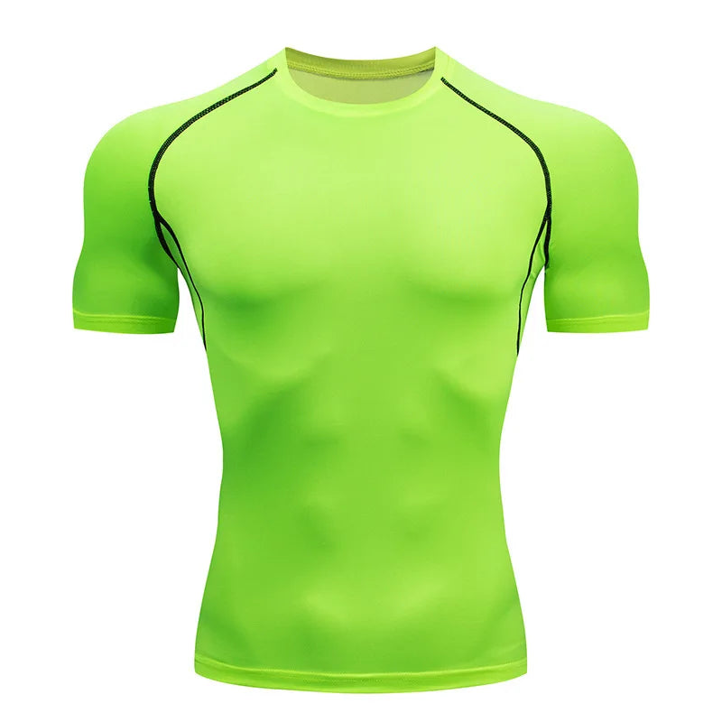 AURBYO men's Compression Training Tee in Green