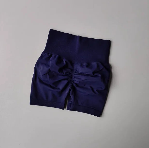 AURBYO women's Seamless Scrunch Shorts in Navy
