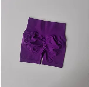 AURBYO women's Seamless Scrunch Shorts in Purple