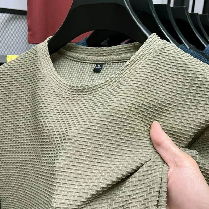 AURBYO men's Ice Silk Tee in Khaki