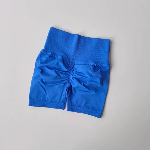 AURBYO women's Seamless Scrunch Shorts in Royal Blue