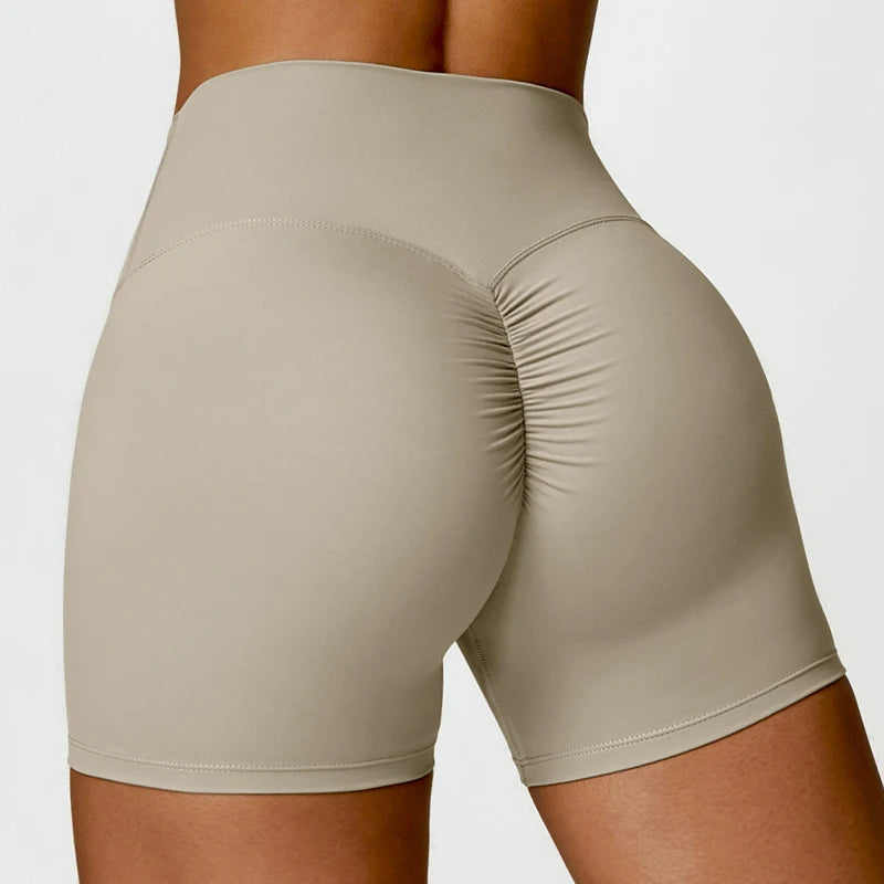 AURBYO women's Curved-Waist Training Shorts