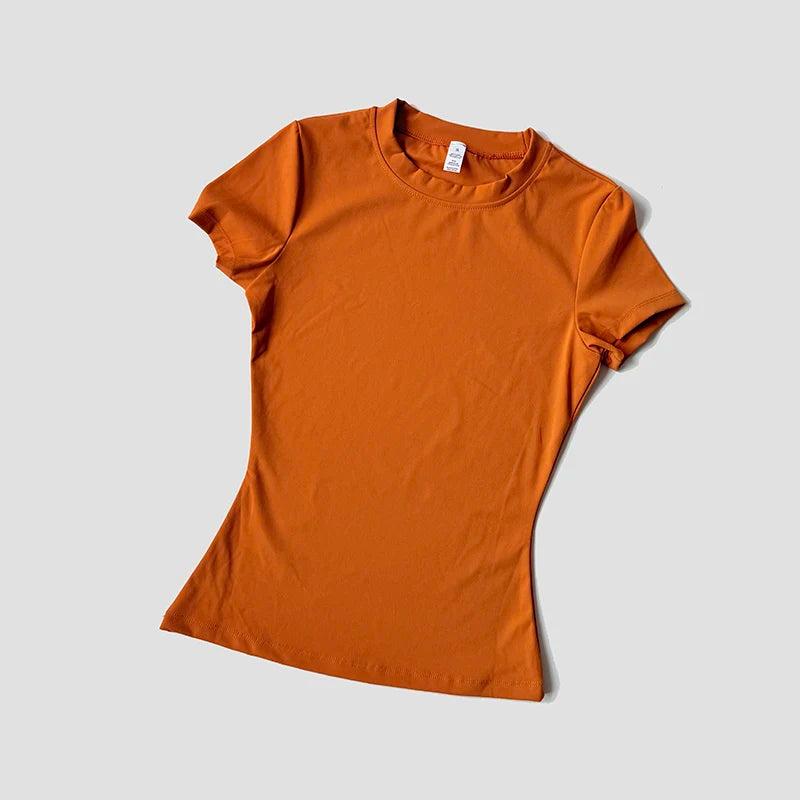 AURBYO women's Contour Training Tee in Orange
