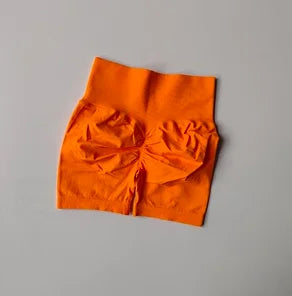 AURBYO women's Seamless Scrunch Shorts in Orange
