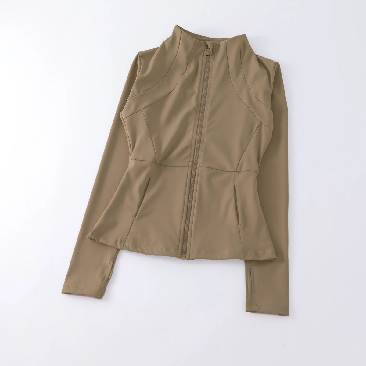 AURBYO women's Fitted Training Jacket in Khaki