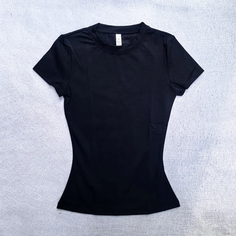AURBYO women's Seamless Training Tee in Black