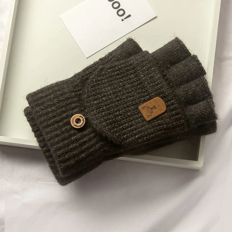 AURBYO Fingerless Gloves in Dark Gray