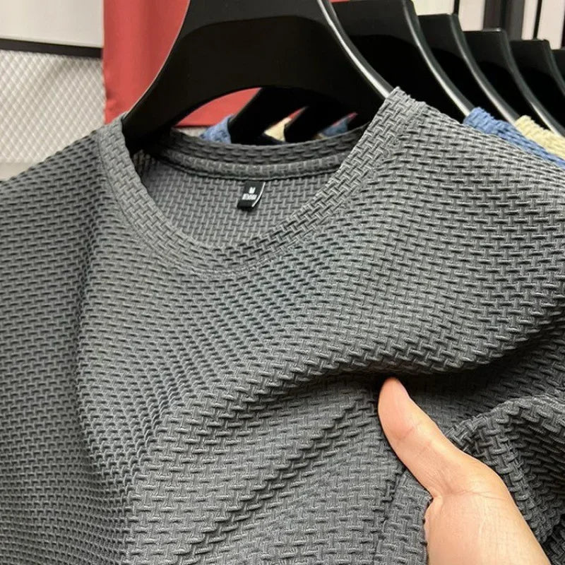 AURBYO men's Ice Silk Tee in Gray