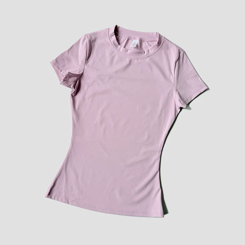 AURBYO women's Contour Training Tee in Pink