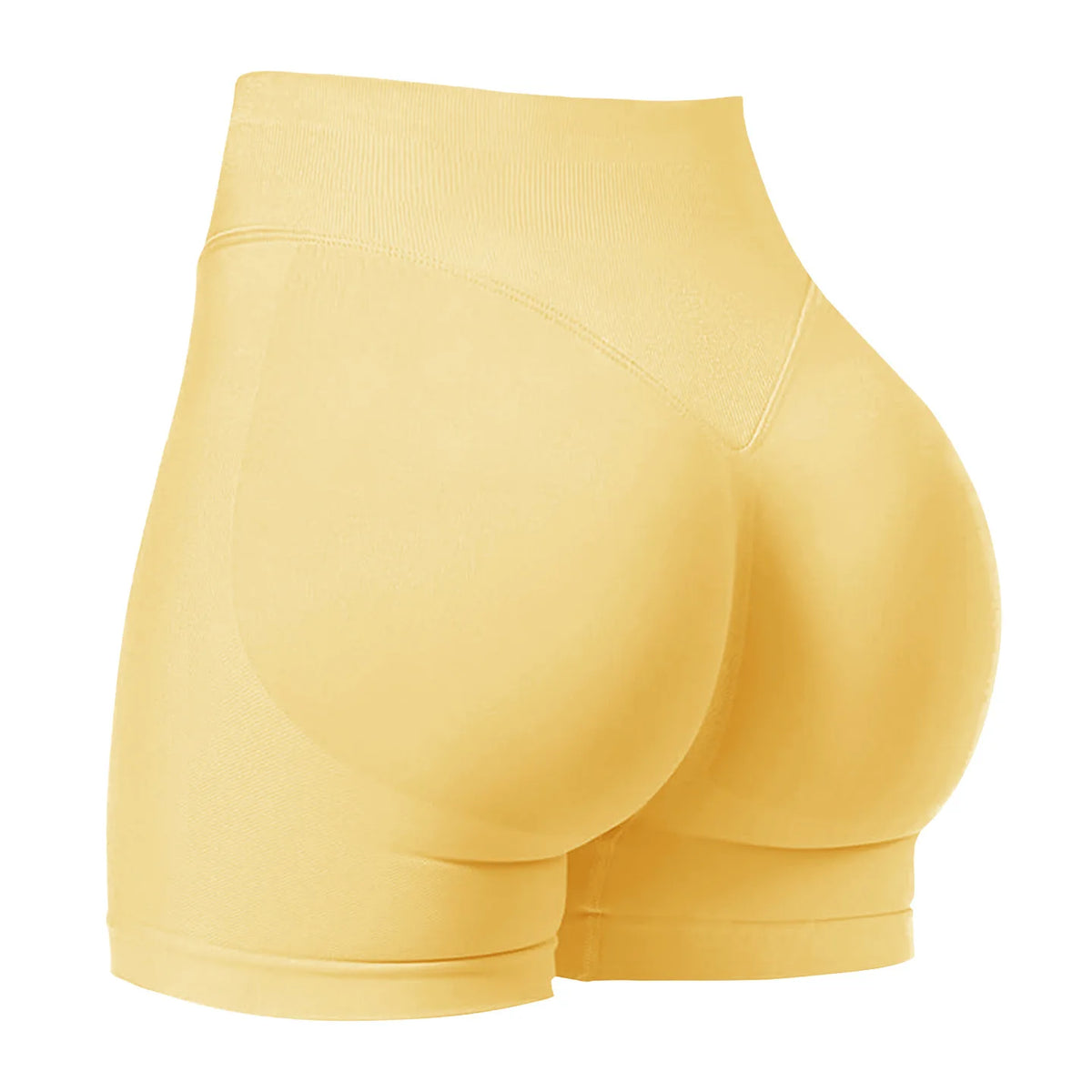 AURBYO women's Seamless V-Back Shorts in Yellow
