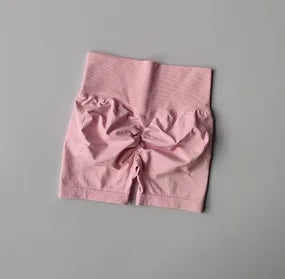 AURBYO women's Seamless Scrunch Shorts in Pink
