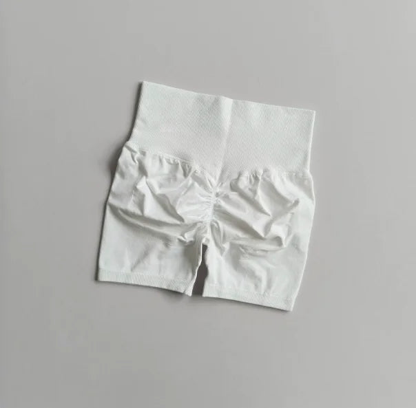 AURBYO women's Seamless Scrunch Shorts in White
