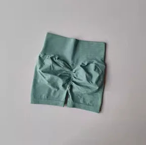AURBYO women's Seamless Scrunch Shorts in Sage Green