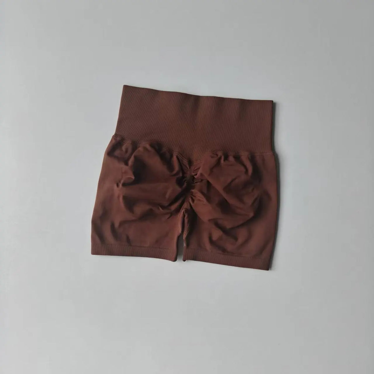 AURBYO women's Seamless Scrunch Shorts in Coffee
