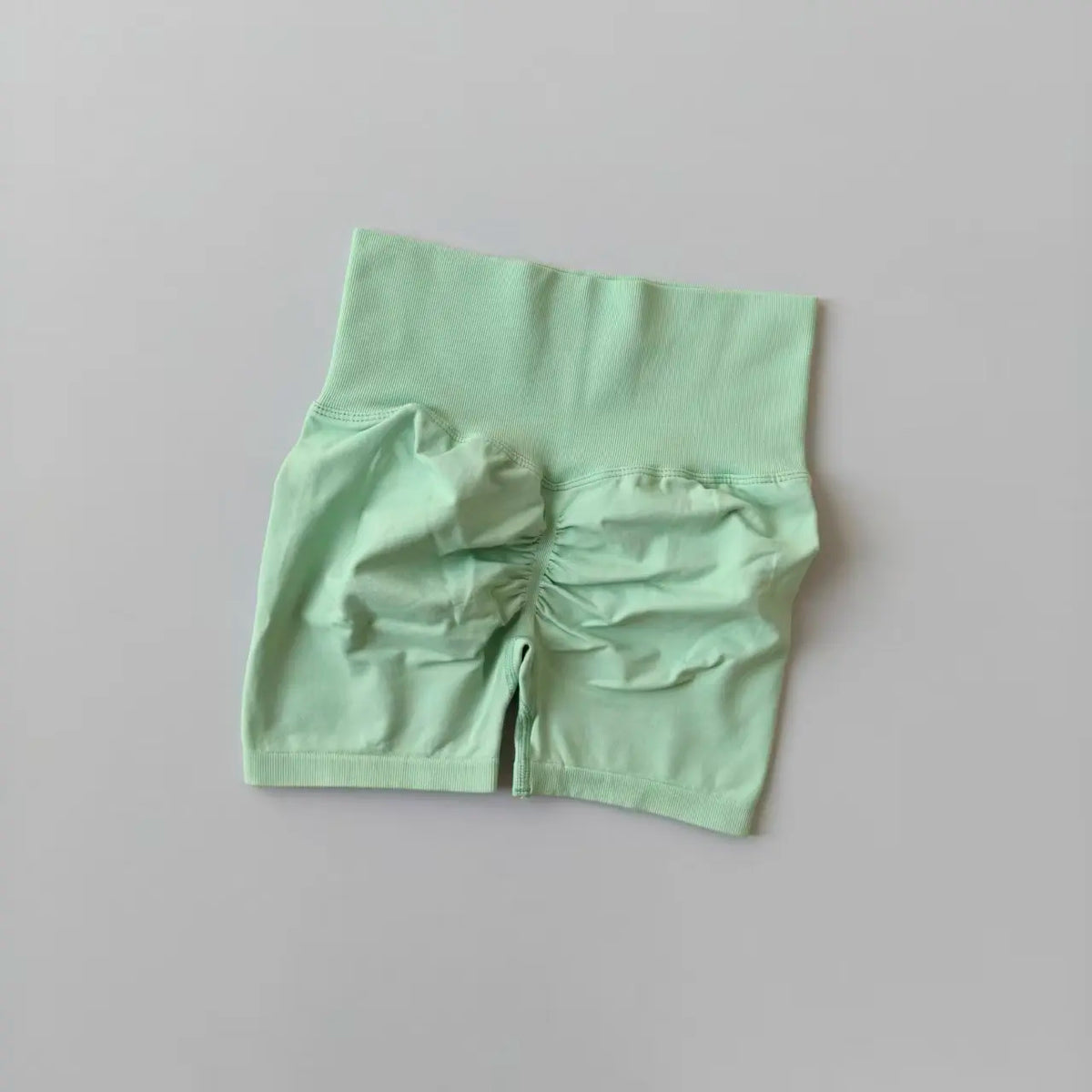 AURBYO women's Seamless Scrunch Shorts in Mint Green