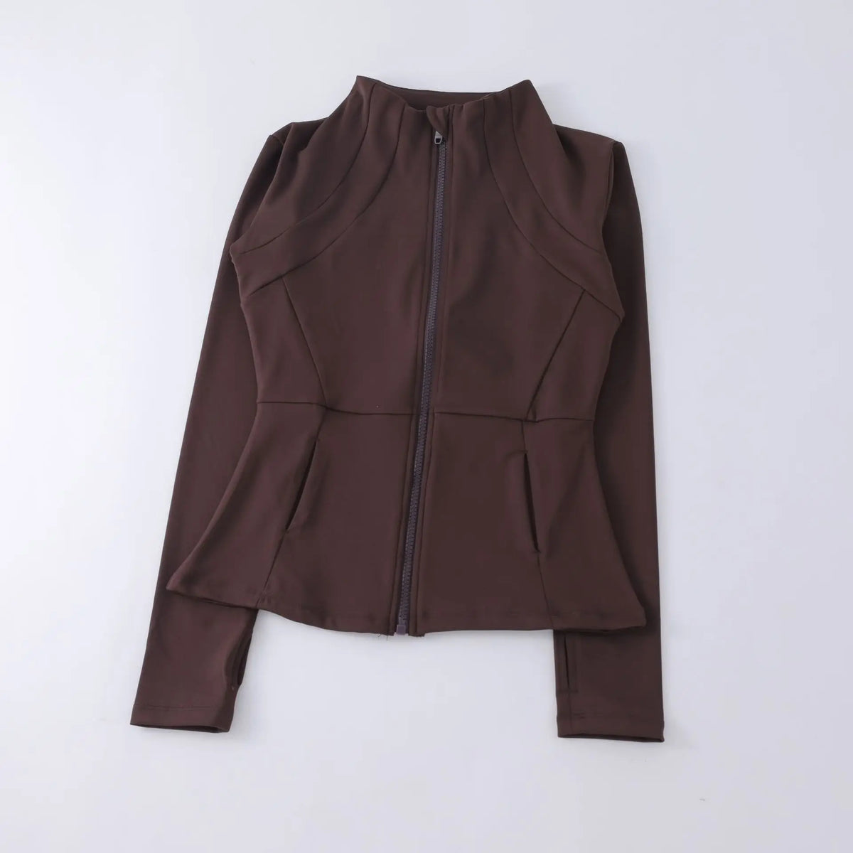 AURBYO women's Fitted Training Jacket in Chocolate