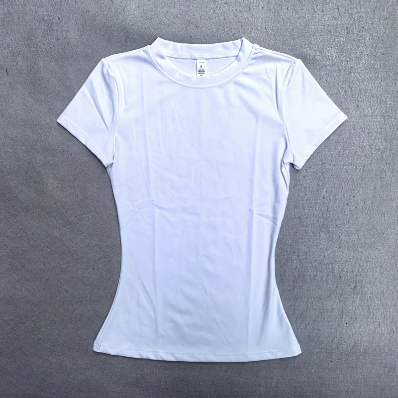 AURBYO women's Seamless Training Tee in White