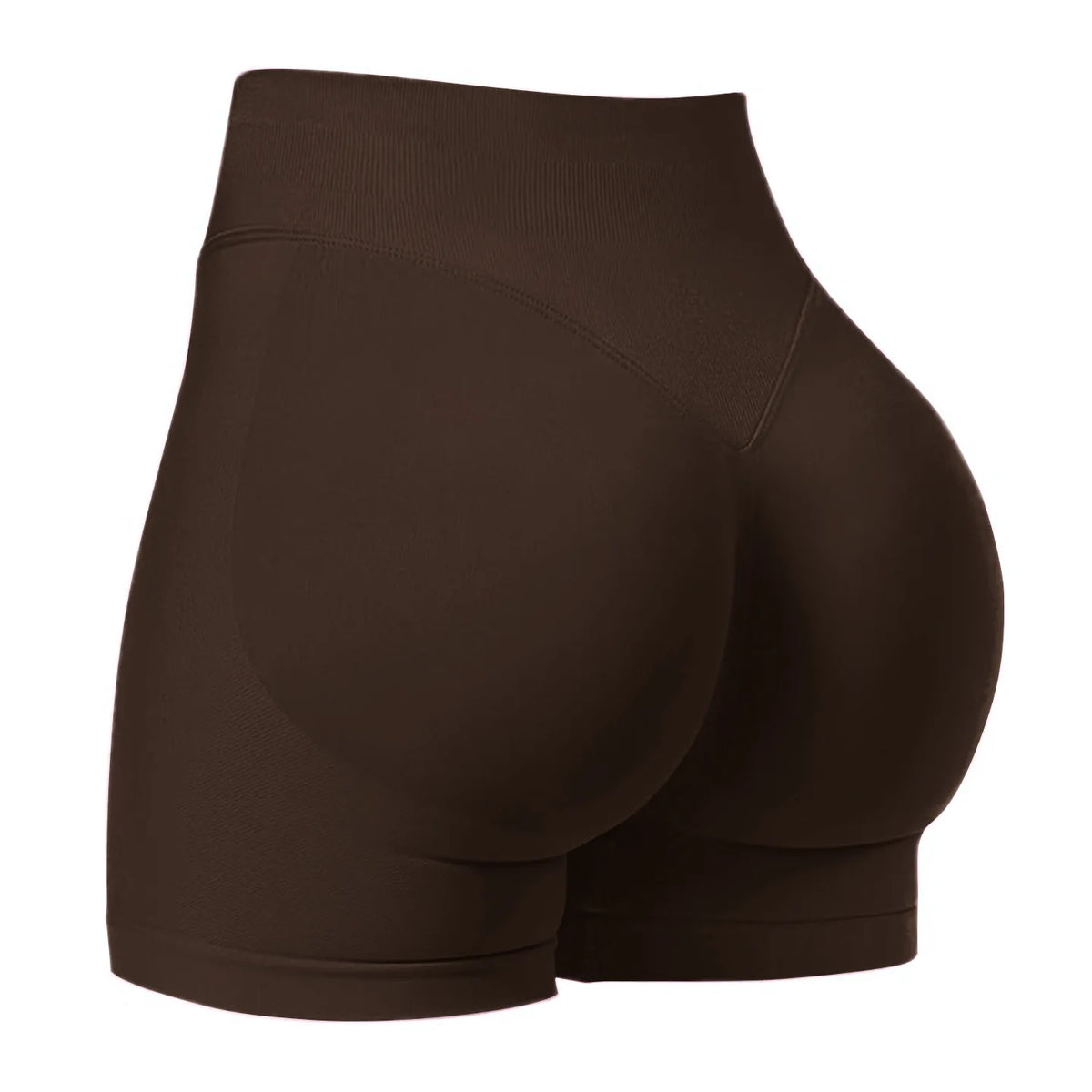 AURBYO women's Seamless V-Back Shorts in Coffee