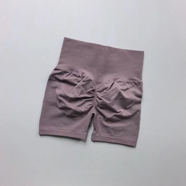 AURBYO women's Seamless Scrunch Shorts in Mauve