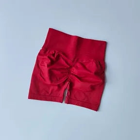 AURBYO women's Seamless Scrunch Shorts in Red