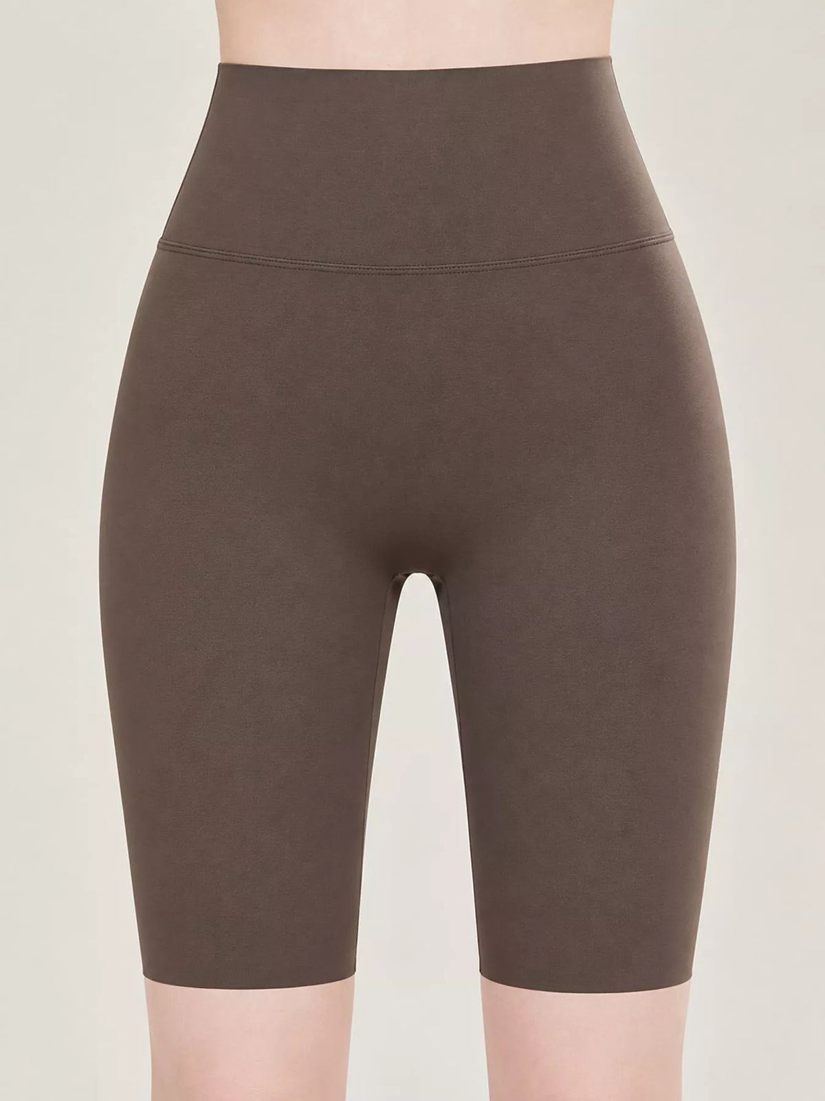 AURBYO women's High-Waist Biker Shorts in Dark Coffee