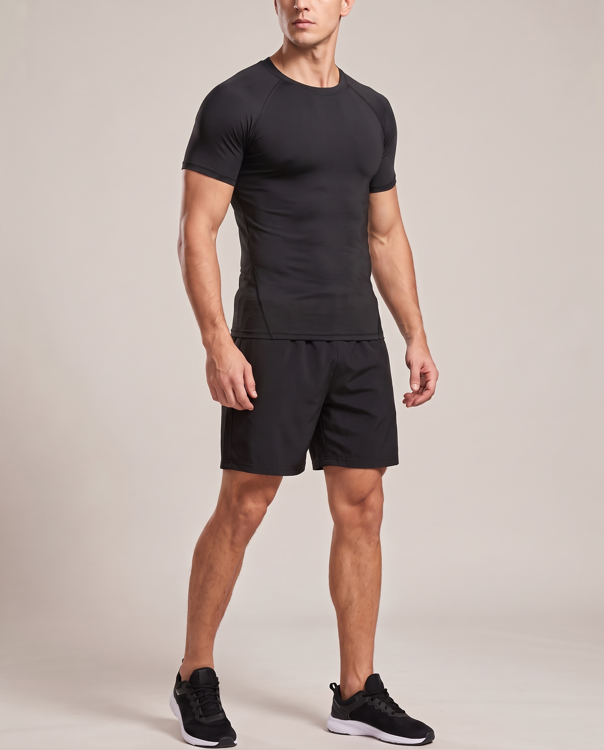 AURBYO men's Performance Compression Tee in Black