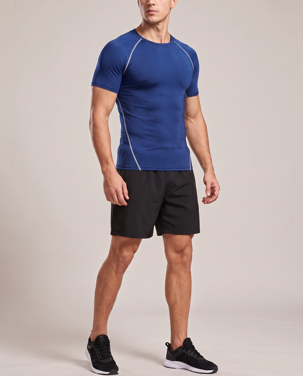 AURBYO men's Performance Compression Tee in Blue