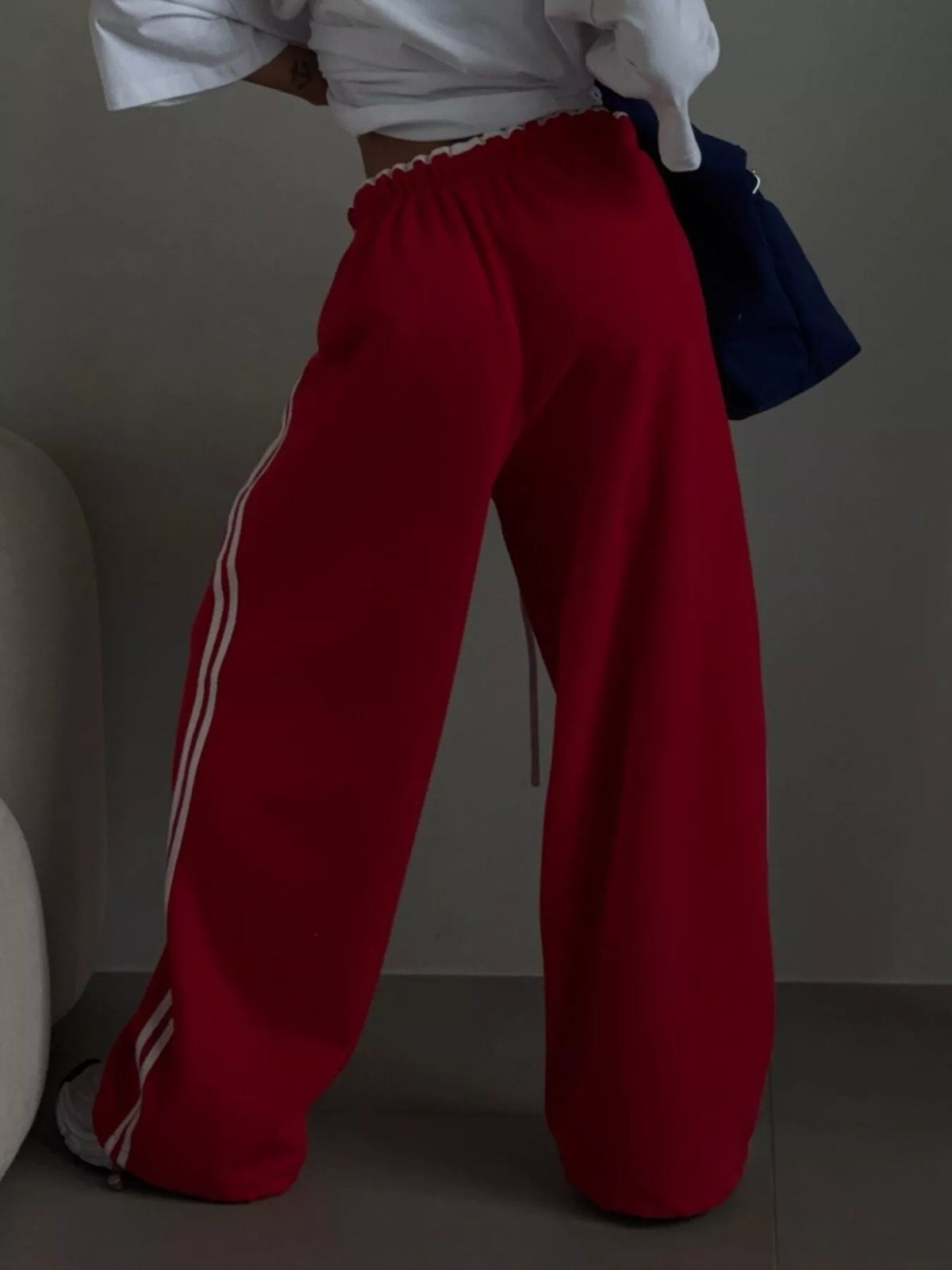 AURBYO women's Side-Stripe Wide-Leg Sweatpants