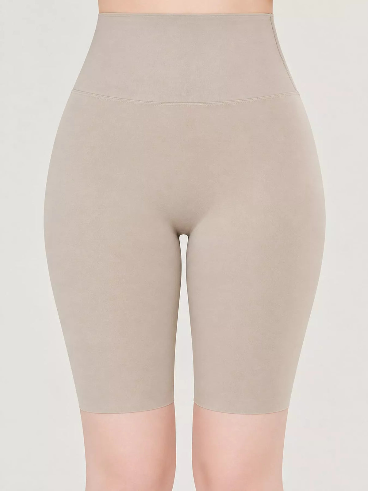 AURBYO women's High-Waist Biker Shorts in Milk Tea