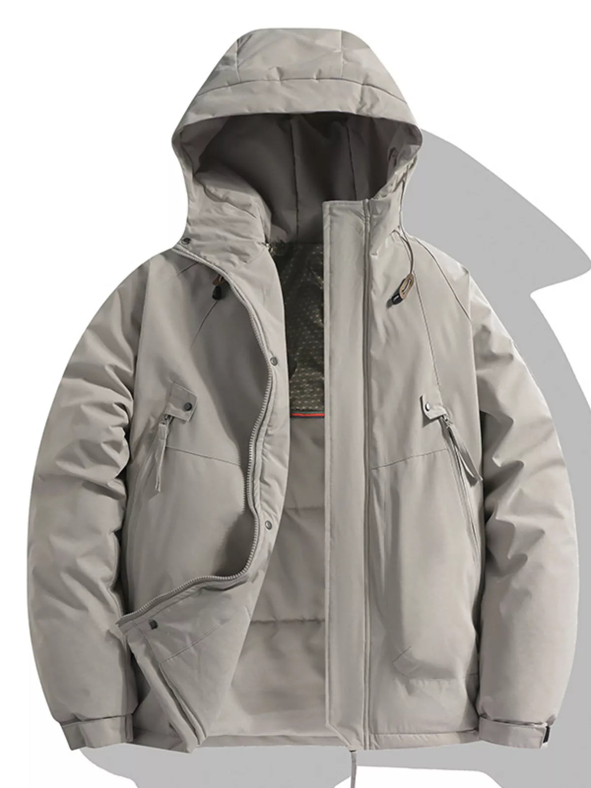 AURBYO men's Hooded Padded Coat in Mocha