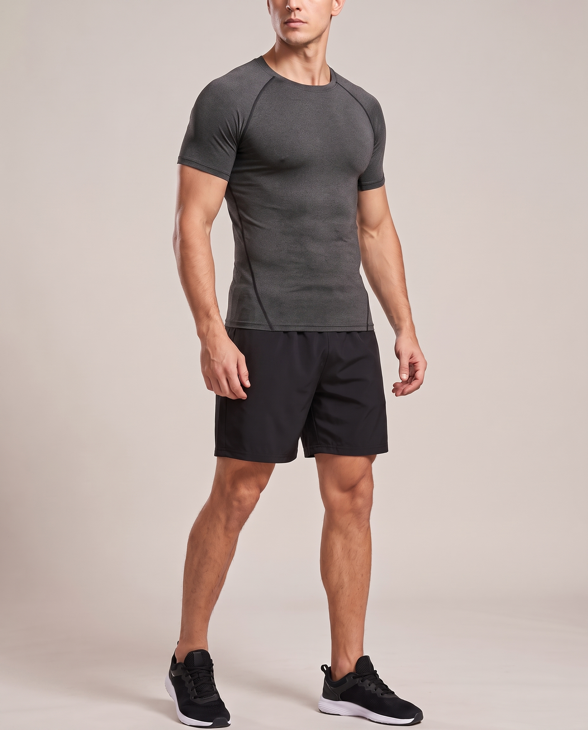 AURBYO men's Performance Compression Tee in Grey